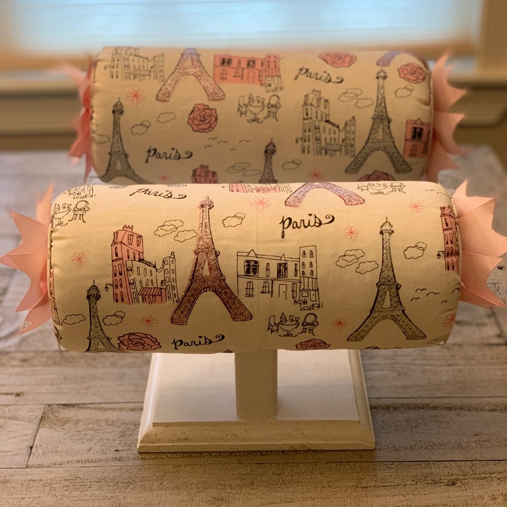 Paris themed headband holder. Custom made of wood & fabric. Great condition.
